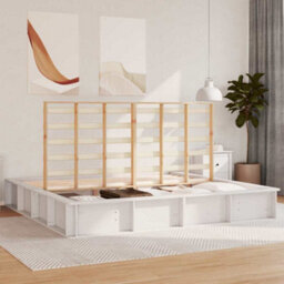 Berkfield With Storage White 200 X 200 Cm Wood - thumbnail 4