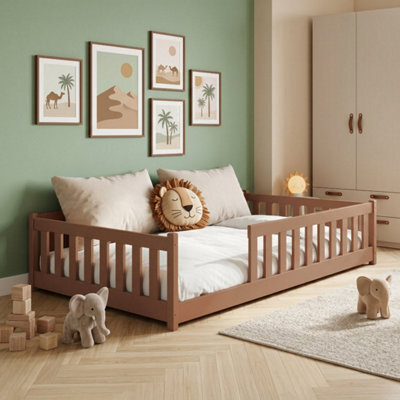 Arten Otis Cinnamon 120 X 200Cm Eu Small Double Bed With Guardrails - Foam Bonnell Mattress Included - image 1