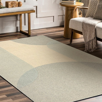 RugsX Flux 461.7.ae120 Wool Carpet Osta - Geometric, Structural, Loft Beige Grey 120X170 Cm - image 1