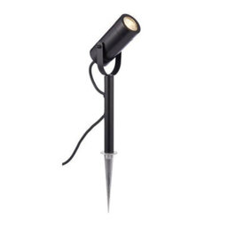 Luminosa Lighting Luminosa Palin Outdoor Spike Light Matt Black, Glass Ip44, Gu10