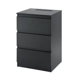 Home Treats Bedside Table 3 Drawer Nightstand Table With 2 Uk Plugs Usb A And Usb C Chest Of Drawers 2M Cable - thumbnail 4