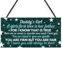 Red Ocean Daddys Girl Hanging Plaque Sign Fathers Day Birthday Christmas Gift For Dad Gift From Daughter Thank You - thumbnail 1