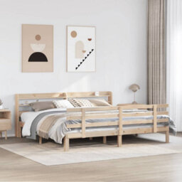 Berkfield Bed Frame With Headboard Without Mattress 180X200 Cm Super King - thumbnail 1