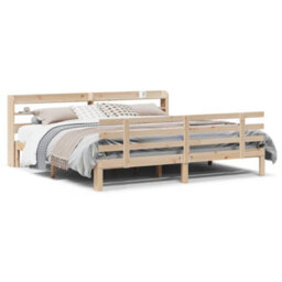 Berkfield Bed Frame With Headboard Without Mattress 180X200 Cm Super King - thumbnail 2
