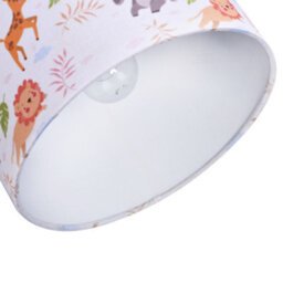 Happy Homewares Jungle Animals Childrens Linen Fabric Lamp Shade - Elephants Lions And Giraffes - thumbnail 5