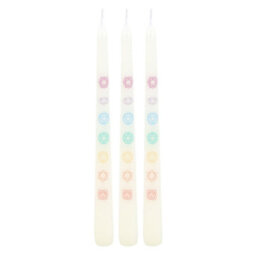 Something Different Chakra Balancing Taper Candle (Pack Of 3) White/multicoloured (One Size)