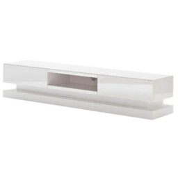 Furniture in Fashion Step Tv Stand With Storage For Living Room And Bedroom, 1800 Wide, Led Lighting, Media Storage, White High Gloss Finish - thumbnail 4