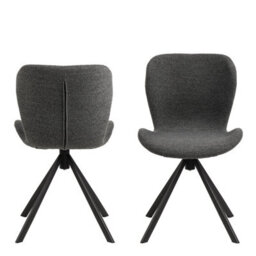Furniture To Go Batilda Swivel Dining Chairs In Grey Fabic Set Of 2 - thumbnail 2