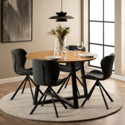 Furniture To Go Batilda Swivel Dining Chairs In Grey Fabic Set Of 2 - thumbnail 4
