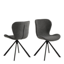 Furniture To Go Batilda Swivel Dining Chairs In Grey Fabic Set Of 2 - thumbnail 1
