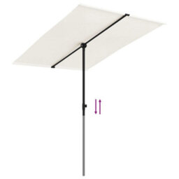Berkfield Outdoor Parasol With Aluminium Pole 2X1.5 M Sand White - thumbnail 6