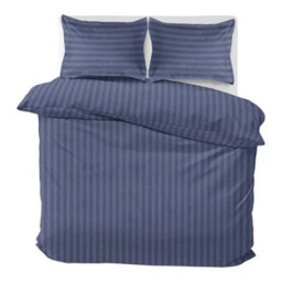 Ameha Stripe Duvet Set Reversible Bedding Set With Pillowcase Breathable Microfiber Quilt Cover Washed Blue King Size 230X220Cm - thumbnail 6