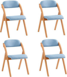 Sobuy Fst92-Bl,folding Chair Wooden Padded Seat Blue Desk Chair Office Dining Chair,blue,w47Xd51Xh78 - thumbnail 1