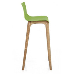 Atlantic Drift Green Bar Stool With Oak Wooden Legs - thumbnail 5