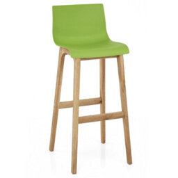 Atlantic Drift Green Bar Stool With Oak Wooden Legs - thumbnail 6