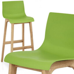 Atlantic Drift Green Bar Stool With Oak Wooden Legs - thumbnail 7