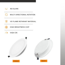 12W Led Round Recessed Ceiling Flat Panel Downlight Ultra Slim Lamp Cool White 6000K For Commercial Lighting Office Corridors - thumbnail 8