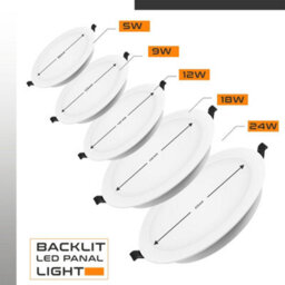 12W Led Round Recessed Ceiling Flat Panel Downlight Ultra Slim Lamp Cool White 6000K For Commercial Lighting Office Corridors - thumbnail 4