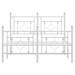 Berkfield Metal Bed Frame Without Mattress With Footboard White 120X190Cm - thumbnail 5