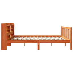 Berkfield Bed Frame With Headboard Without Mattress Wax Brown 200X200 Cm - thumbnail 7
