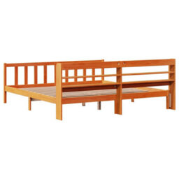 Berkfield Bed Frame With Headboard Without Mattress Wax Brown 200X200 Cm - thumbnail 8