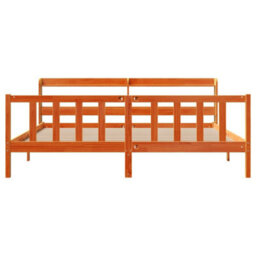 Berkfield Bed Frame With Headboard Without Mattress Wax Brown 200X200 Cm - thumbnail 4
