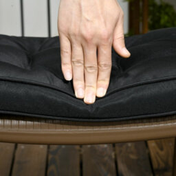 Outsunny 42 X 42Cm Replacement Garden Seat Cushion Pad With Ties, Black - thumbnail 8