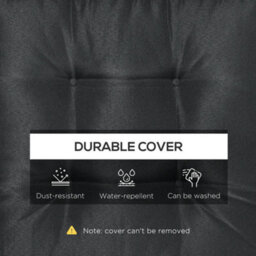 Outsunny 42 X 42Cm Replacement Garden Seat Cushion Pad With Ties, Black - thumbnail 5