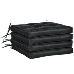Outsunny 42 X 42Cm Replacement Garden Seat Cushion Pad With Ties, Black - thumbnail 2