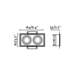 Luminosa Lighting Luminosa Hyde Trimless Black Tiltable Square Recessed Downlight, Gu10 - thumbnail 2