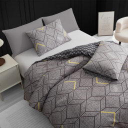 Pamposh Lazzaro Double Duvet Set Premium Microfiber Double Duvet Cover 3 Pcs Ultrasoft Hypoallergenic Luxury Bedding With Zipper Closure - thumbnail 4