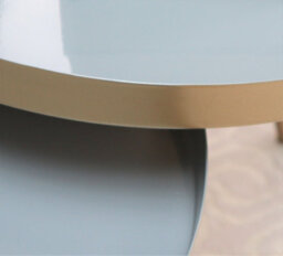 Aspect Furniture Ava Gold And Grey Metal Nest Of 2 Table - thumbnail 2