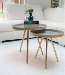 Aspect Furniture Ava Gold And Grey Metal Nest Of 2 Table - thumbnail 1