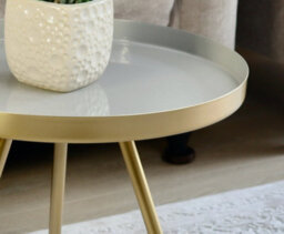 Aspect Furniture Ava Gold And Grey Metal Nest Of 2 Table - thumbnail 5