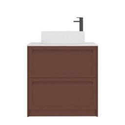 Royal Bathrooms Royal Bathroom Elmore 800mm Terracotta Clay Freestanding Countertop Bathroom Vanity Unit 2 Drawer With Peak Basin - thumbnail 7