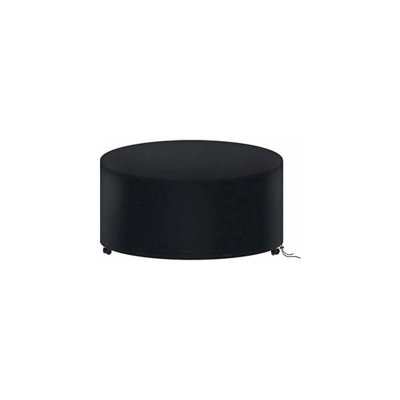 Round Garden Table Cover, Waterproof Furniture 210D Oxford Tarpaulin, 128 X 71 Cm (Black) - image 1