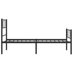 Berkfield Metal Bed Frame With Headboard And Footboard Black 100X190 Cm - thumbnail 6