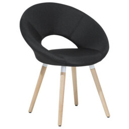 Beliani Set Of 2 Dining Chairs Roslyn Fabric Black - thumbnail 5