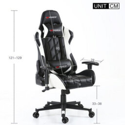 Gtforce Pro Gt Reclining Sports Racing Gaming Office Desk Pc Car Faux Leather Chair (White) - thumbnail 7