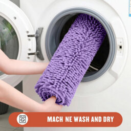 Moonlight Bedding Plush Chenille Bathroom Floor Mat Non-Slip Quick-Dry Absorbent Bathroom & Doorway Shower Rug Purple 50X80 Cm - thumbnail 5