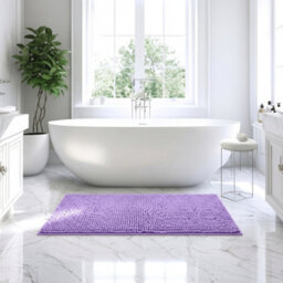 Moonlight Bedding Plush Chenille Bathroom Floor Mat Non-Slip Quick-Dry Absorbent Bathroom & Doorway Shower Rug Purple 50X80 Cm - thumbnail 1