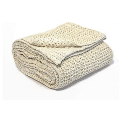 Nielsen Alen Coarse Knitted Large Throw Blanket - Cream - image 1