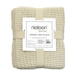 Nielsen Alen Coarse Knitted Large Throw Blanket - Cream - thumbnail 3
