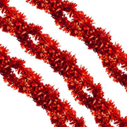 Neel Blue 2M X 9Cm Soft & Bright Christmas Tinsel Garland For Xmas Tree & Home Decorations, Red - thumbnail 3