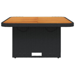 Walplus Garden Table Black 80X80X71 Cm Poly Rattan And Acacia Wood - thumbnail 5