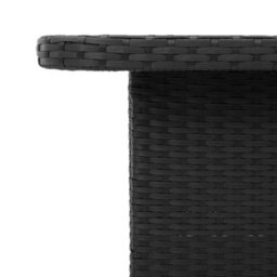 Walplus Garden Table Black 80X80X71 Cm Poly Rattan And Acacia Wood - thumbnail 8