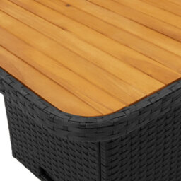 Walplus Garden Table Black 80X80X71 Cm Poly Rattan And Acacia Wood - thumbnail 9