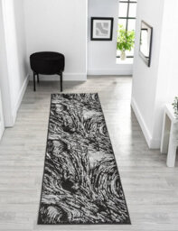 Obsidian Modern Low Pile Area Rug - Whirlpool Design Grey 160Cm X 230Cm - thumbnail 6
