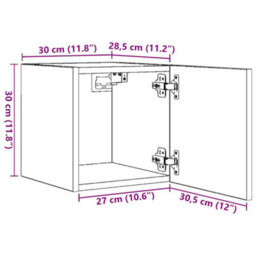 Vidaxl Wall Mounted Tv Cabinets 2 Pcs Sonoma Oak 30.5X30X30 Cm - thumbnail 3