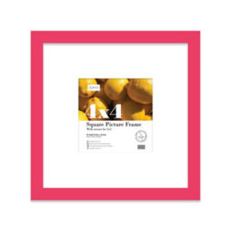 "4X4"" Bright Pink Picture Frame - 4X4"" Square Frame With 2X2"" Mount For 4X4""/2X2"" Pictures Art Deco Style Room Decor, 1 Pack" - thumbnail 1